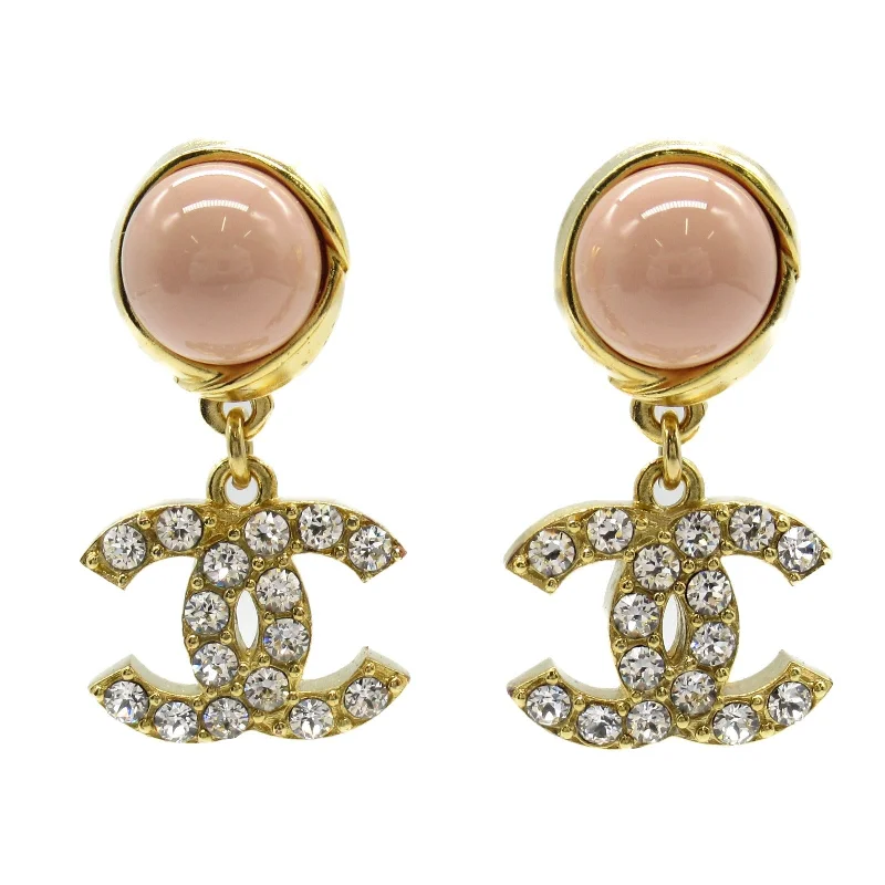 Star Shaped Drop Earrings for Charm -Chanel Coco Mark Earrings Gold Plated Stone