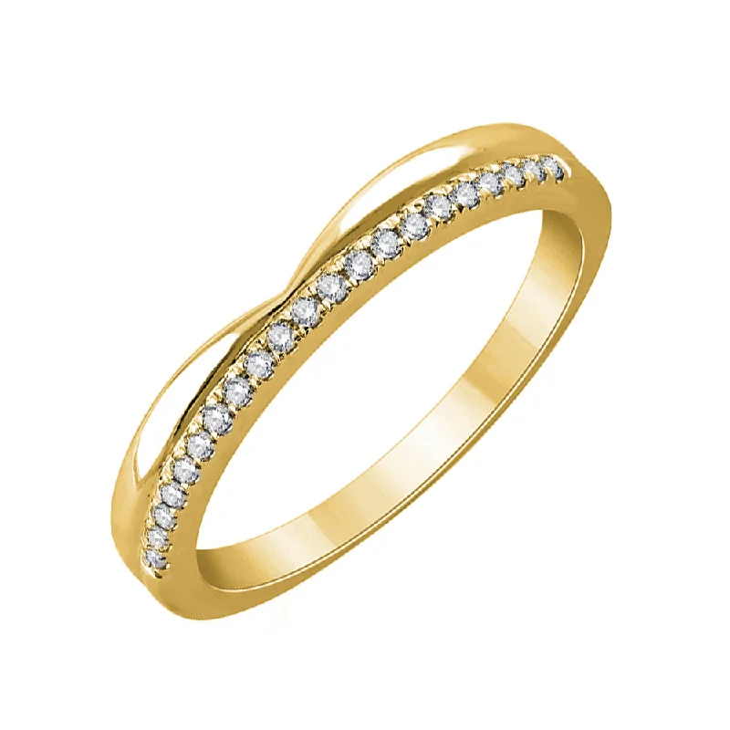 Rings with shield-shaped stones for boldness -10Kt Yellow Gold Diamond 1/8Ctw Ring