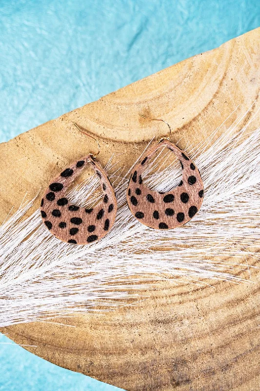 Long Drop Earrings for Dramatic -SALE! On The Town Brown Cheetah Earrings