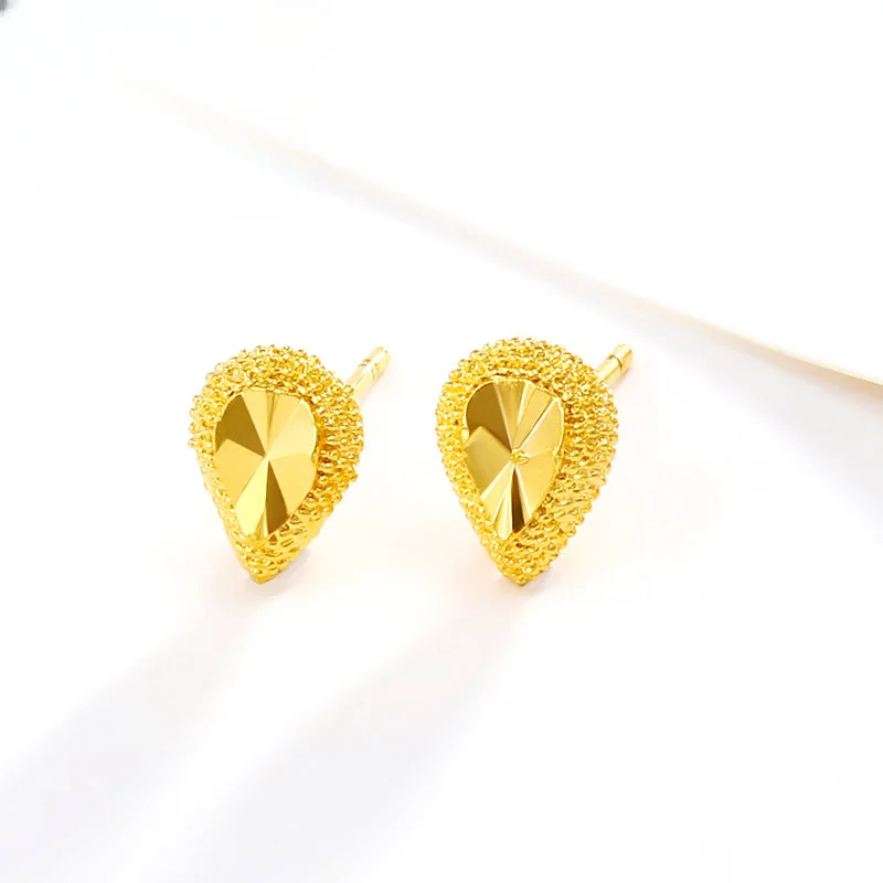 Drop Earrings with Wave Designs -Wholesale 24K Gold Plated Alloy Car Flower Drop Earrings