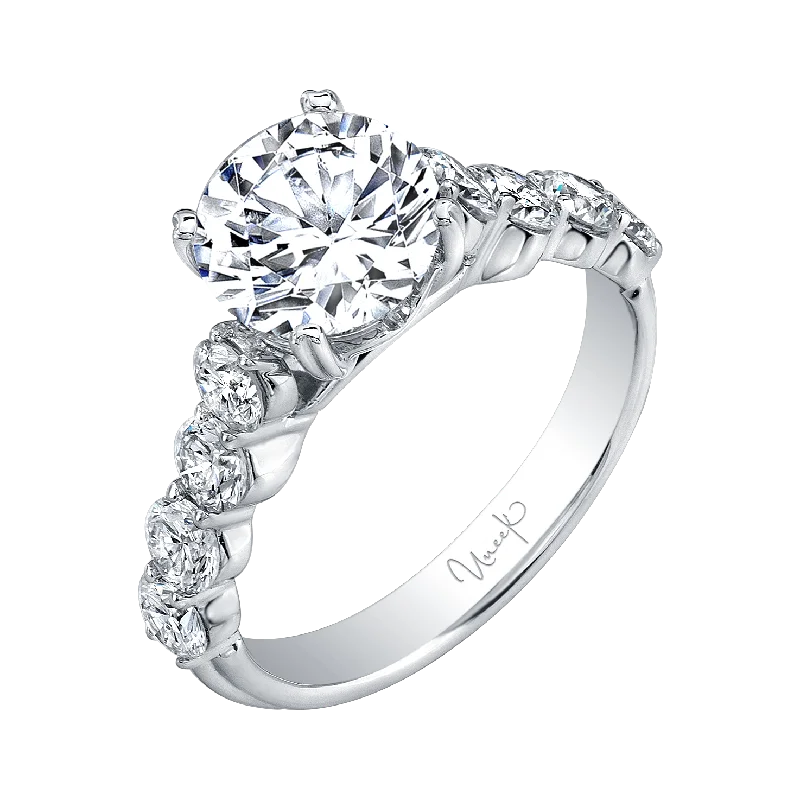 Rings with wide bands for statement wear -1.15ctw Round Engagement Ring