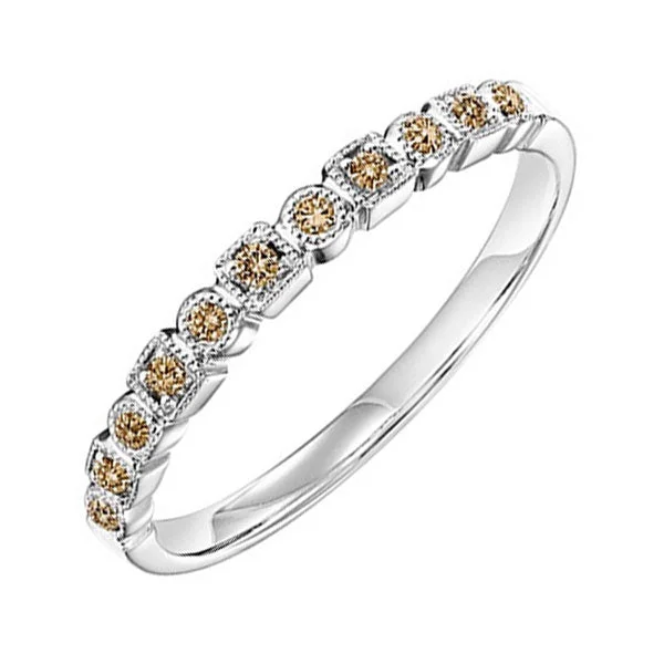 Rings with floral halo diamond arrangements -14KT WHITE GOLD DIAMOND (1/10 CTW) RING