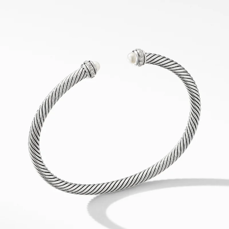 Bangles with agate slices for earthy look -David Yurman The Cable Collection® Bracelet in Sterling Silver