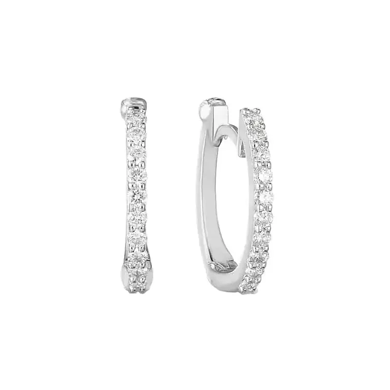 Best hoop earrings with asymmetrical designs for a fashion-forward, avant-garde look-Diamond Huggie Earrings