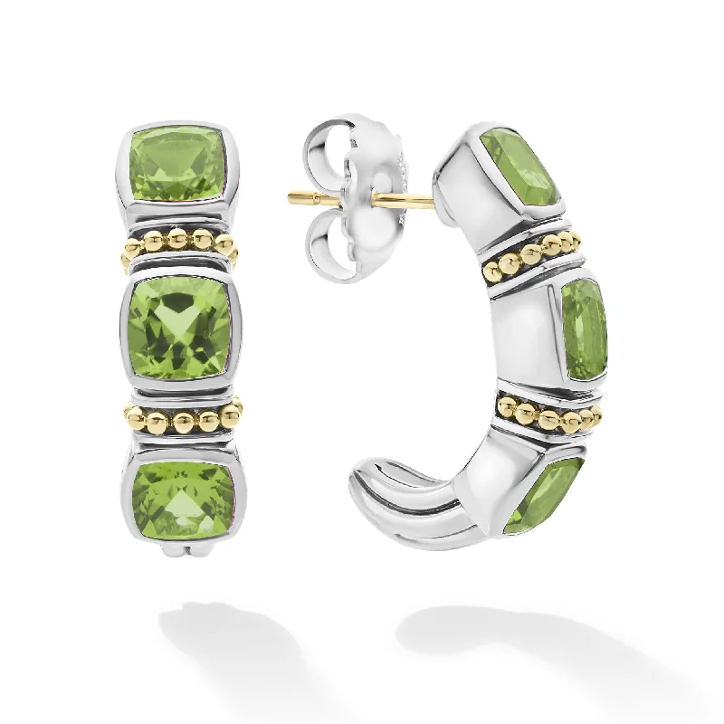 Best hoop earrings with baroque pearls for a luxurious and elegant vibe-Peridot Hoop Earrings