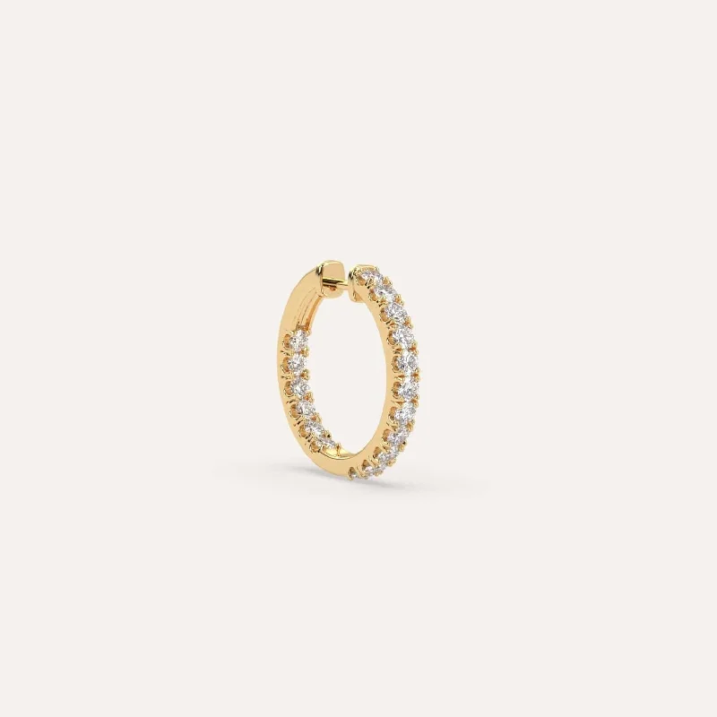 Best hoop earrings with stacked layers for a dimensional and bold look-1/2 carat Single Diamond Hoop Earring