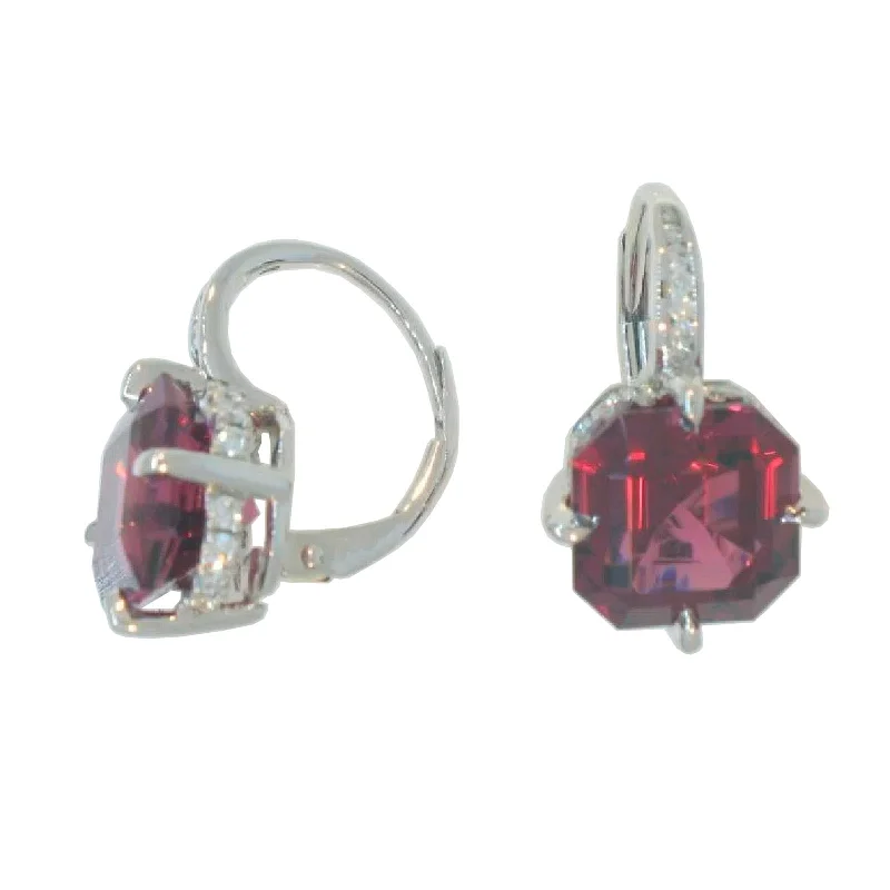 Hoop earrings with a chunky design for a bold and trendy statement-Garnet and Diamond Earrings