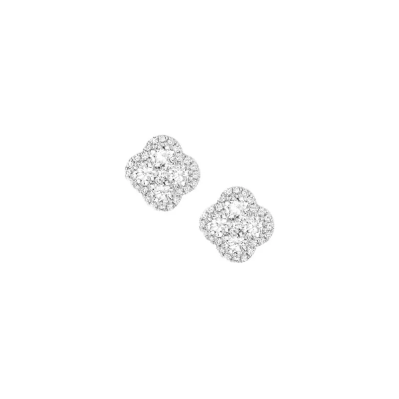 Hoop earrings with infinity loop designs for a continuous and eternal shape-Diamond Precious Pastel Clover Studs