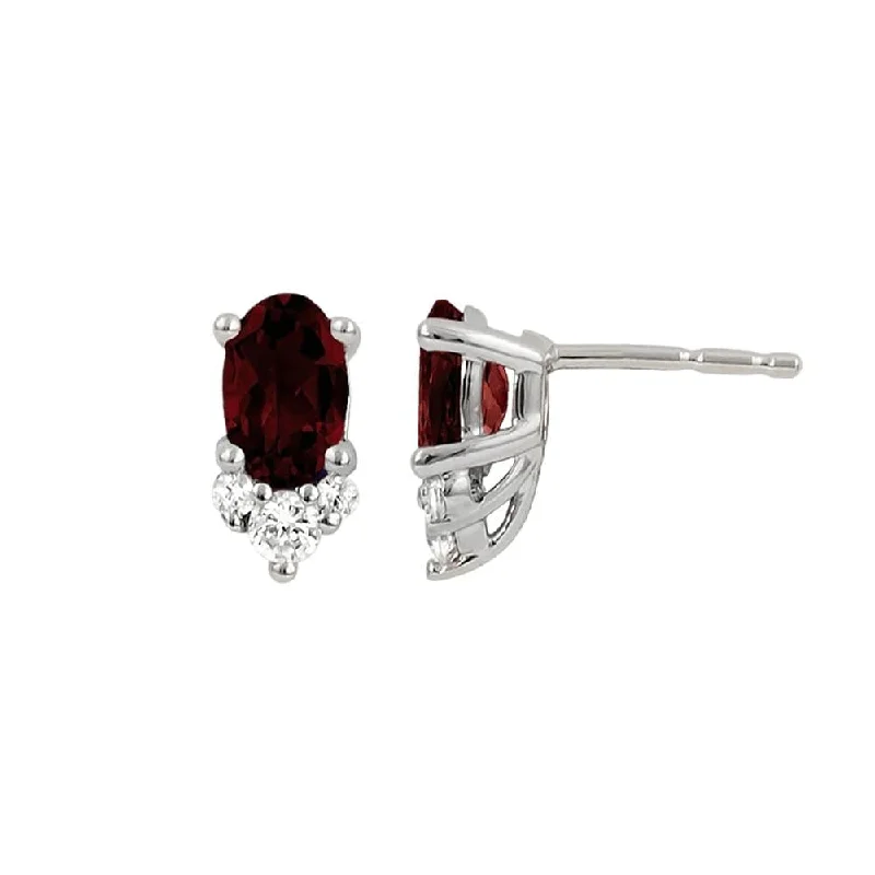 Hoop earrings with a matte black finish for a sleek, edgy vibe-Garnet and Diamond Earrings