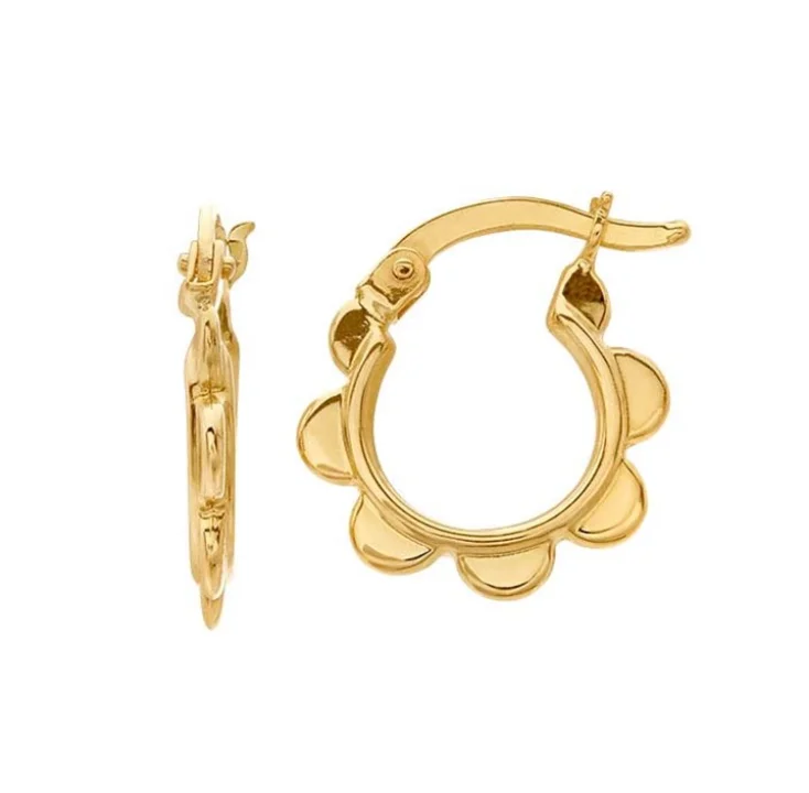 Best hoop earrings with twisted rope designs for a nautical-inspired style-14K Yellow Gold Hinged Hoop Earrings