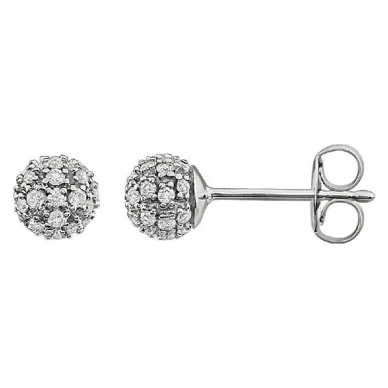 Best hoop earrings with geometric pendants for a modern, chic appeal-14k White Gold 1/4 CTW Diamond Cluster Stud Earring for Women