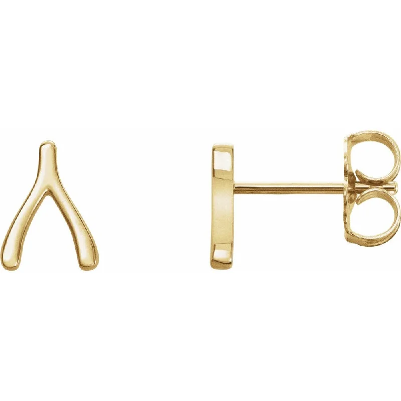 Best hoop earrings with hammered gold for a rustic yet elegant look-14k Wishbone Earrings