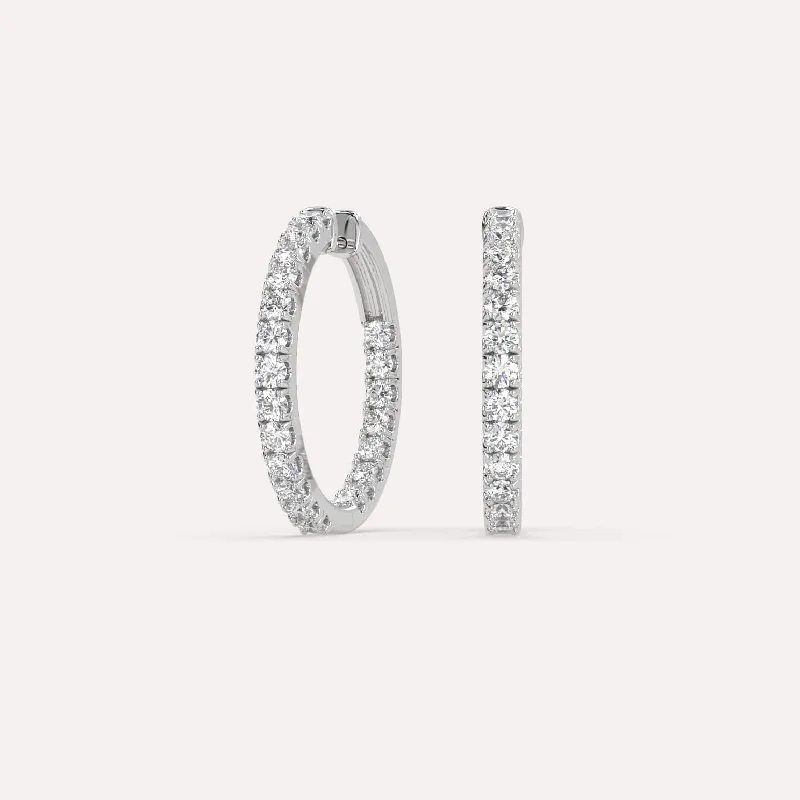 Hoop earrings with abstract shapes for an artistic and creative touch-2 carat Diamond Hoop Earrings