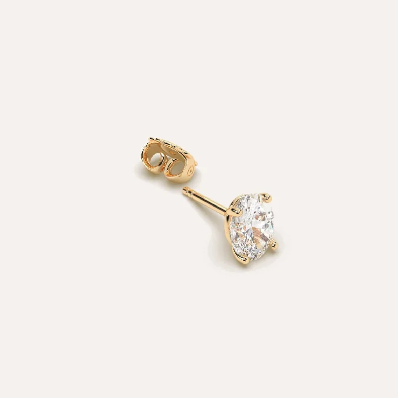 Best hoop earrings with gemstone accents for a colorful and elegant appearance-2 carat Single Oval Diamond Stud Earring