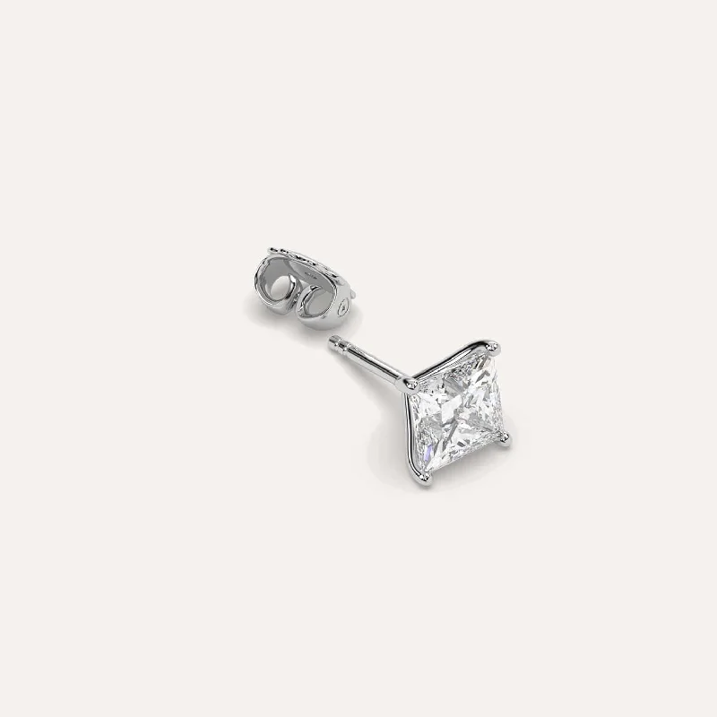 Best hoop earrings with smooth ceramic finishes for a polished, clean style-2 carat Single Princess Diamond Stud Earring