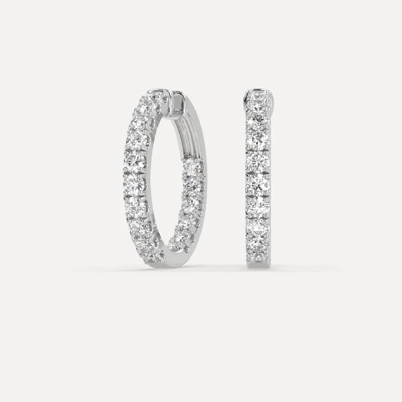 Hoop earrings with polished metal for a shiny and high-quality finish-3 carat Diamond Hoop Earrings