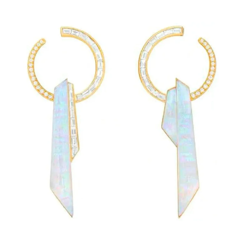 Best hoop earrings with tribal designs for a cultural and exotic aesthetic-Crystal Haze Shard Hoop Earrings