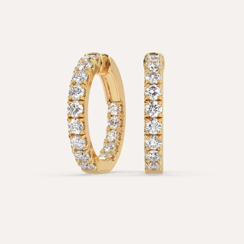 Hoop earrings with a chunky design for a bold and trendy statement-4 carat Diamond Hoop Earrings