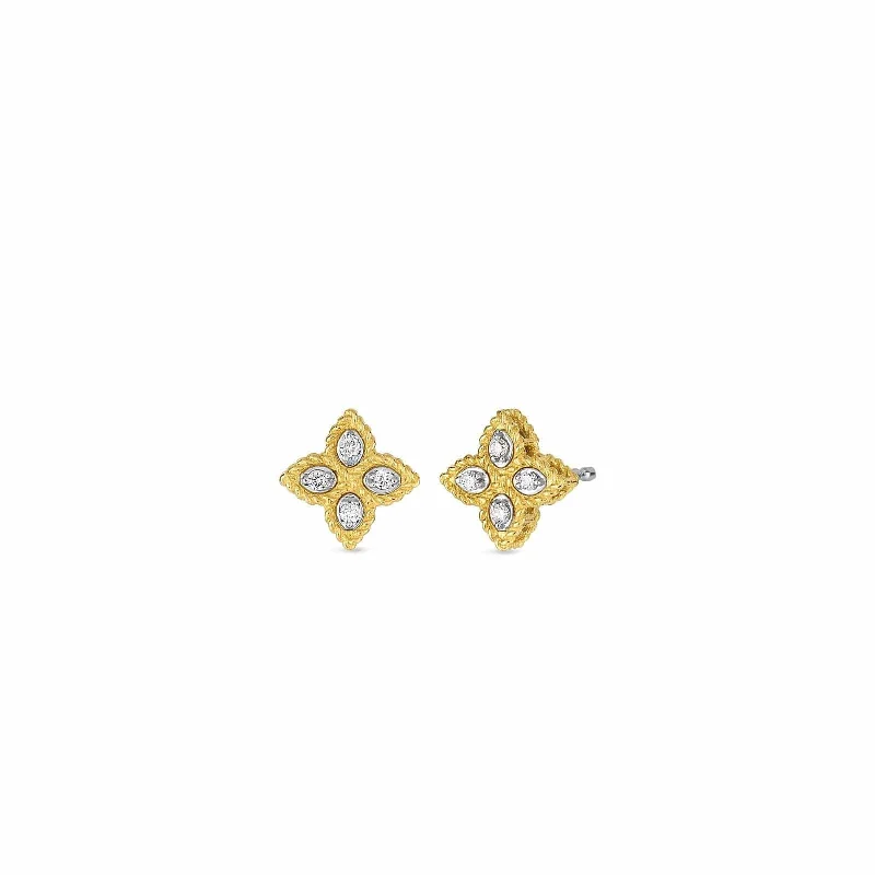 Best hoop earrings with minimalist designs for a clean and modern aesthetic-Diamond Small Princess Flower Earrings