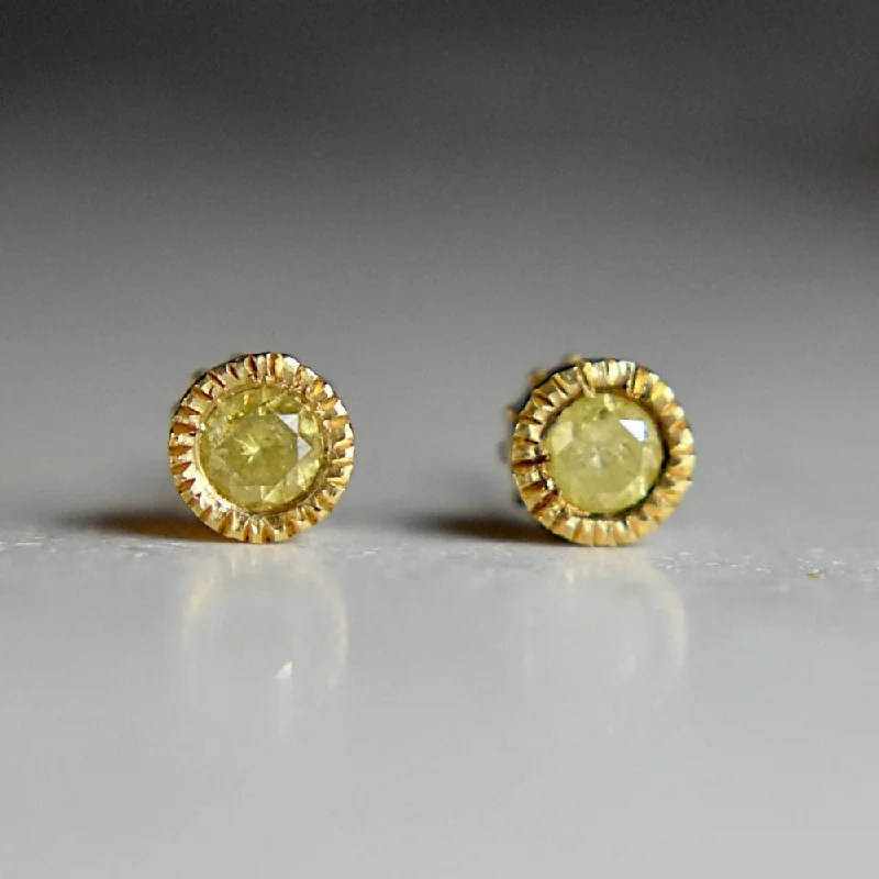 Best hoop earrings with snake-inspired designs for an edgy and fierce vibe-Adamantem Yellow Diamond Studs