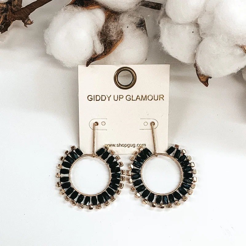 Hoop earrings with multi-tone finishes for a colorful and layered effect-Never Miss Out Dangle Earrings in Black