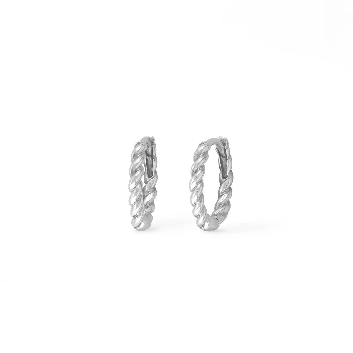 Hoop earrings with luxe velvet finishes for a rich and luxurious touch-Braided Huggie Hoop Earrings