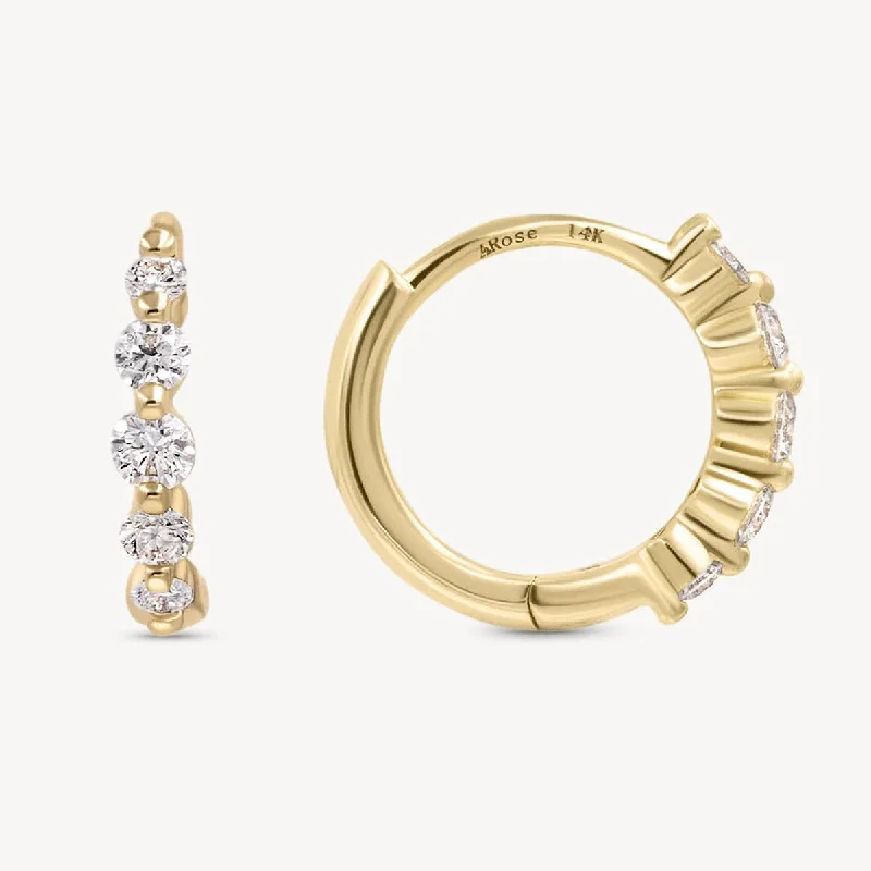 Best hoop earrings with lever-back closures for secure and easy wear-Graduated Diamond Huggies