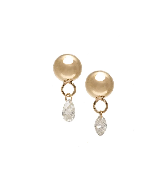 Hoop earrings with intricate designs for a unique and artistic appearance-Mini Dancing Diamond Bubble Studs