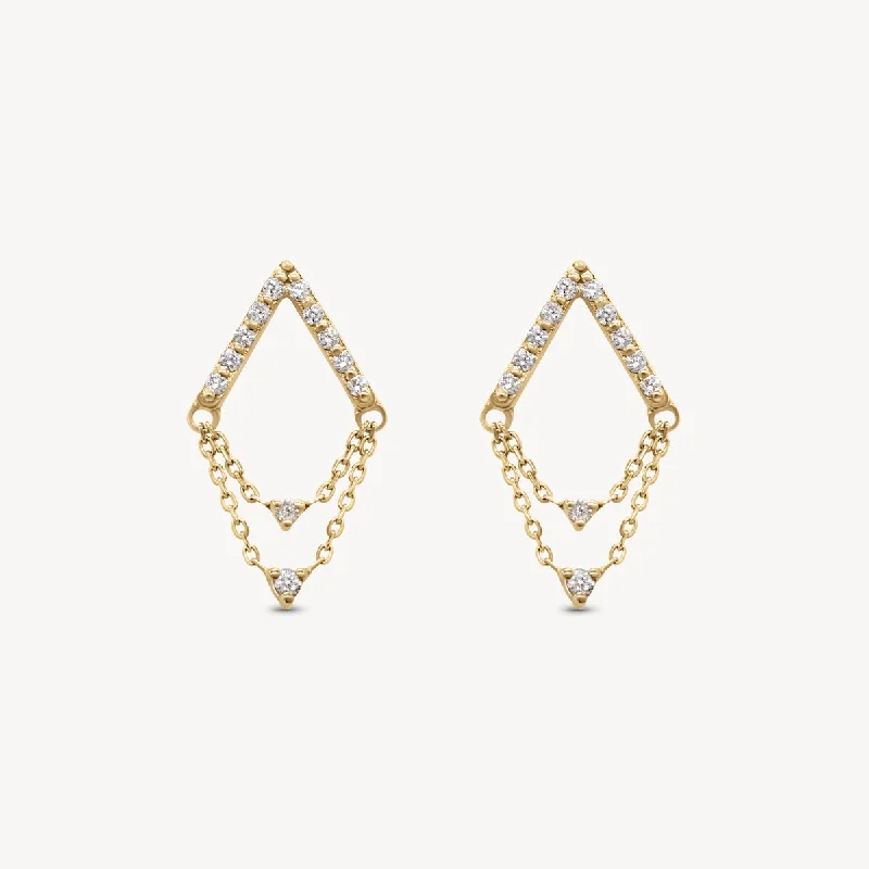 Hoop earrings with rhinestone embellishments for a glamorous and sparkling look-Chains of Diamond Earrings