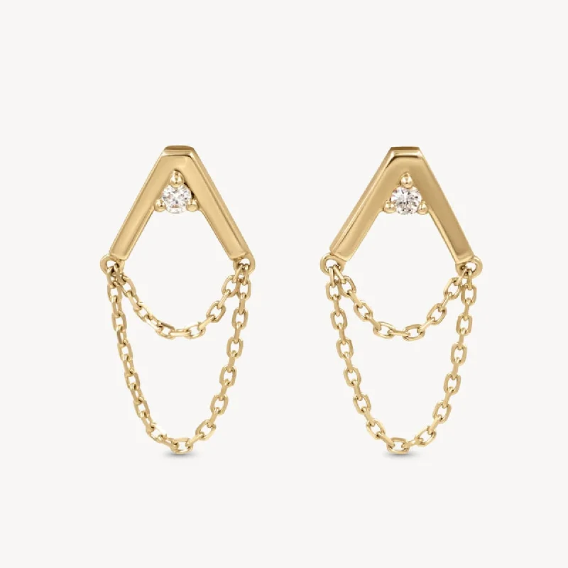 Hoop earrings with twisted metal designs for a dynamic and modern style-Chains of Gold Earrings