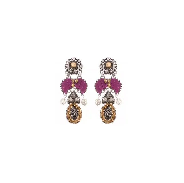 Hoop earrings with rhinestone-studded rims for a glamorous touch-Cherry Blossom, 'Begonia' Earrings