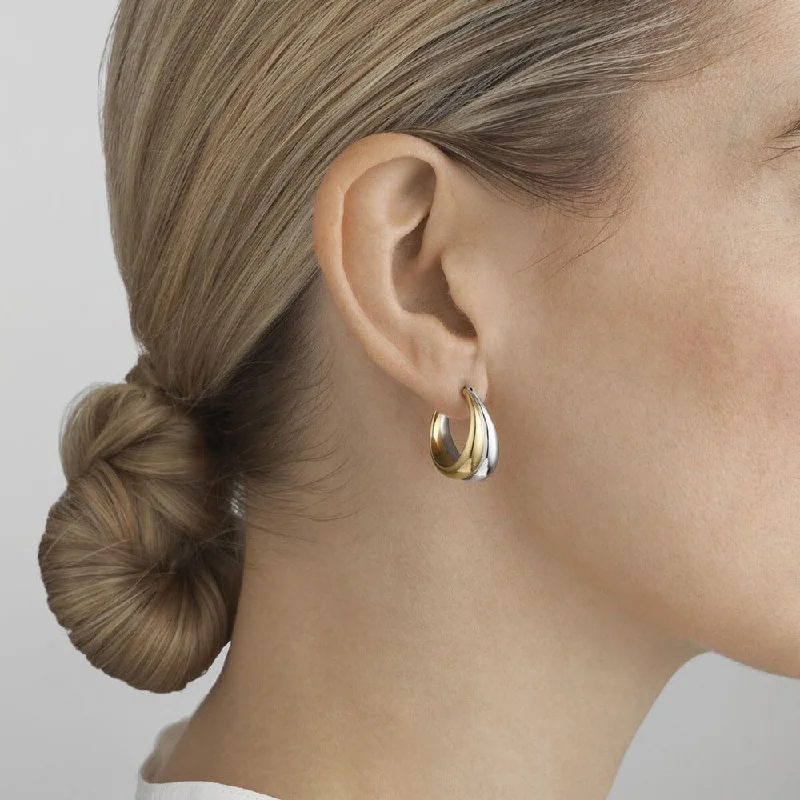 Best hoop earrings with gold for a luxurious and timeless look-Curve 18K Gold and Silver Hoops