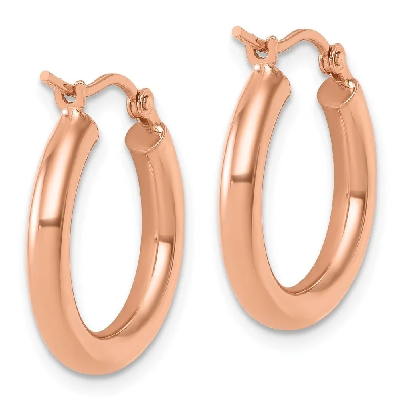 Hoop earrings with cut-out designs for a creative and lightweight effect-Diamond2Deal 10K Rose Gold Polished Hoop Earrings (L-21.25mm, W-16mm)