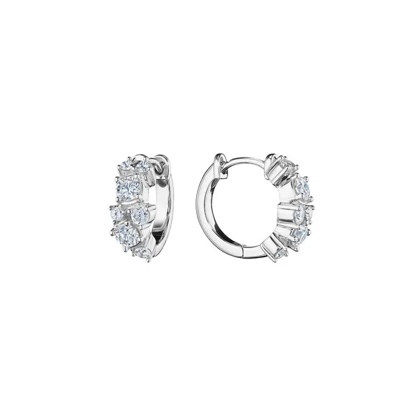 Hoop earrings with circle designs for a classic and timeless shape-Diamond Confetti Huggies