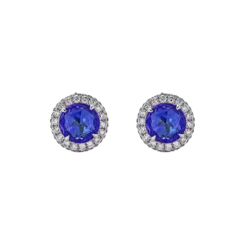 Best hoop earrings with vintage-style detailing for a nostalgic and timeless look-Tanzanite and Diamond Earrings