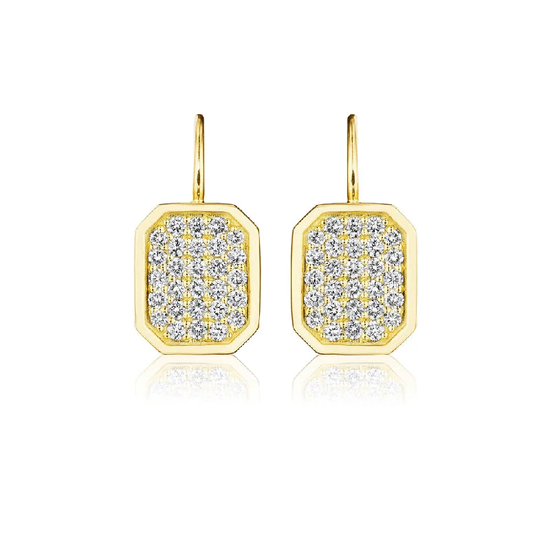 Best hoop earrings with geometric pendants for a modern, chic appeal-Diamond Emerald Shape Earrings