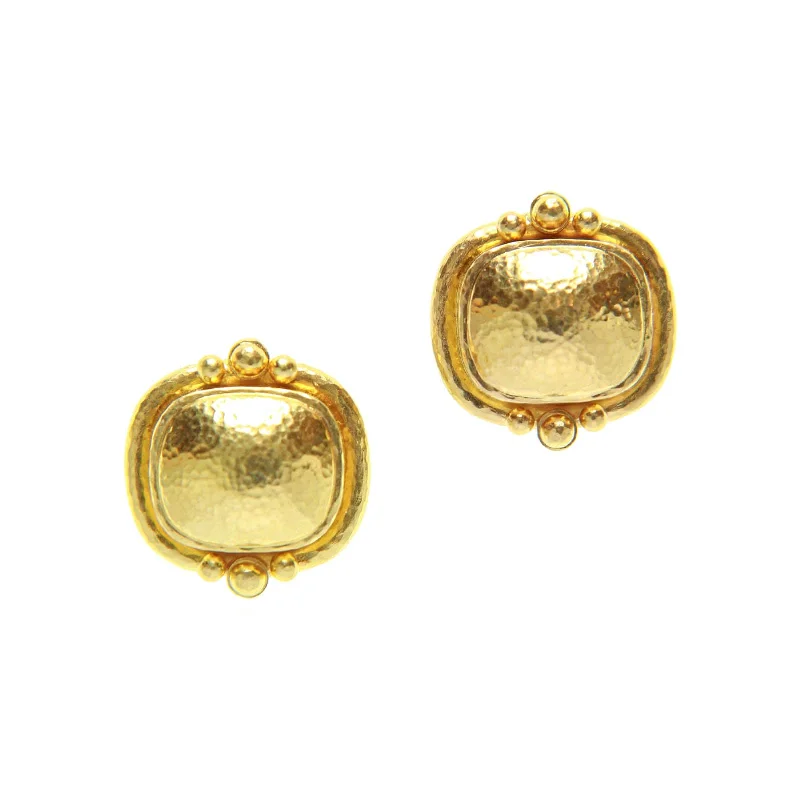 Lightweight hoop earrings for comfortable and all-day wear-Gold Horizontal Cushion Earrings