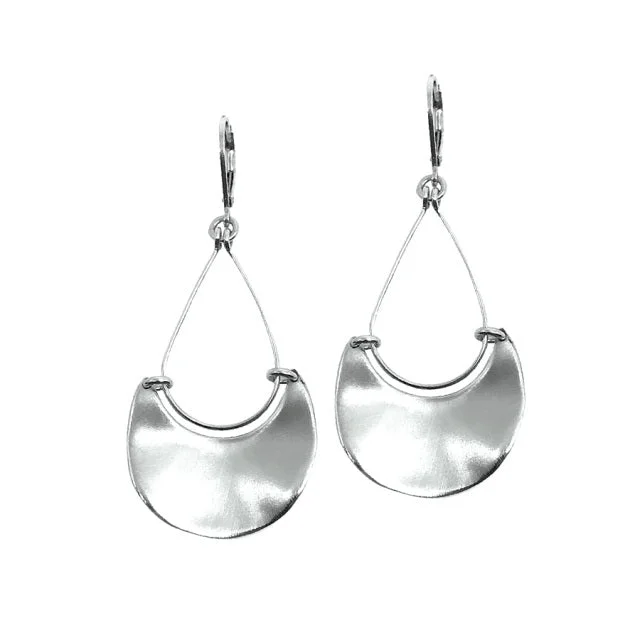 Lightweight hoop earrings for comfortable and all-day wear-Fancy Half Luna Earrings