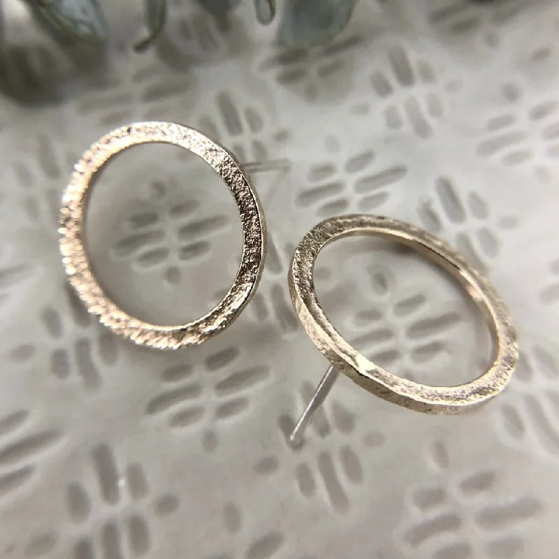 Best hoop earrings with geometric hexagon shapes for a modern, angular look-Full Moon Studs