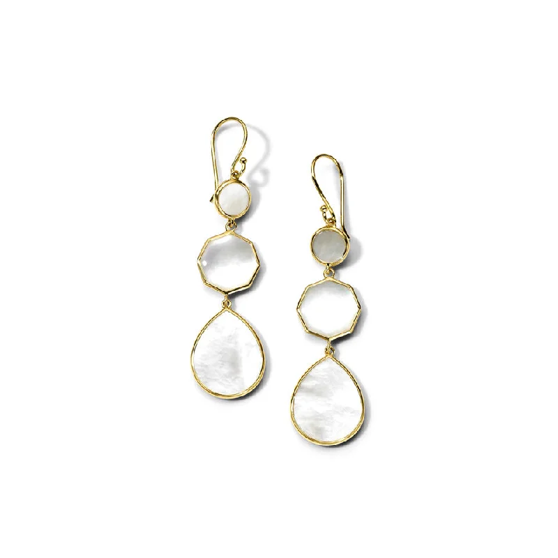 Hoop earrings with tortoiseshell designs for a chic and classic style-Mother of Pearl Polished Rock Candy Crazy 8's Earrings