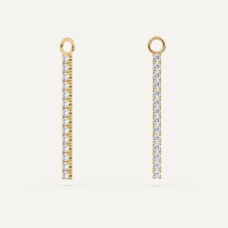 Hoop earrings with faceted crystals for added sparkle and shine-Gold Diamond Earring Add-On Strips