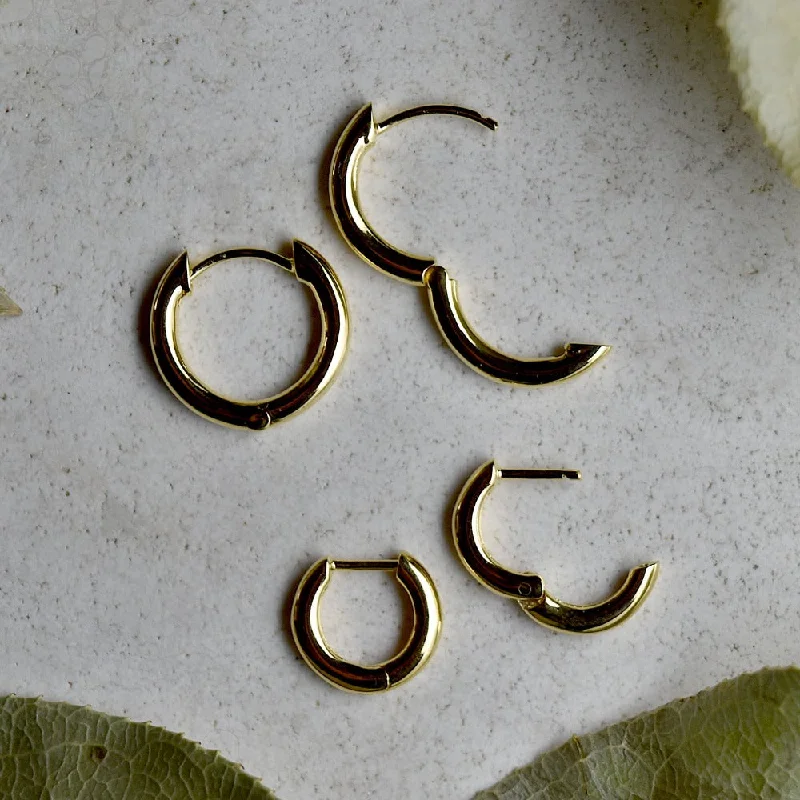 Best hoop earrings with custom engravings for a personalized and meaningful gift-Plain Gold Vermeil Huggie Hoops