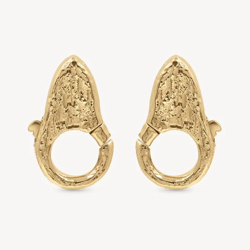 Hoop earrings with luxe velvet finishes for a rich and luxurious touch-Lock Earrings