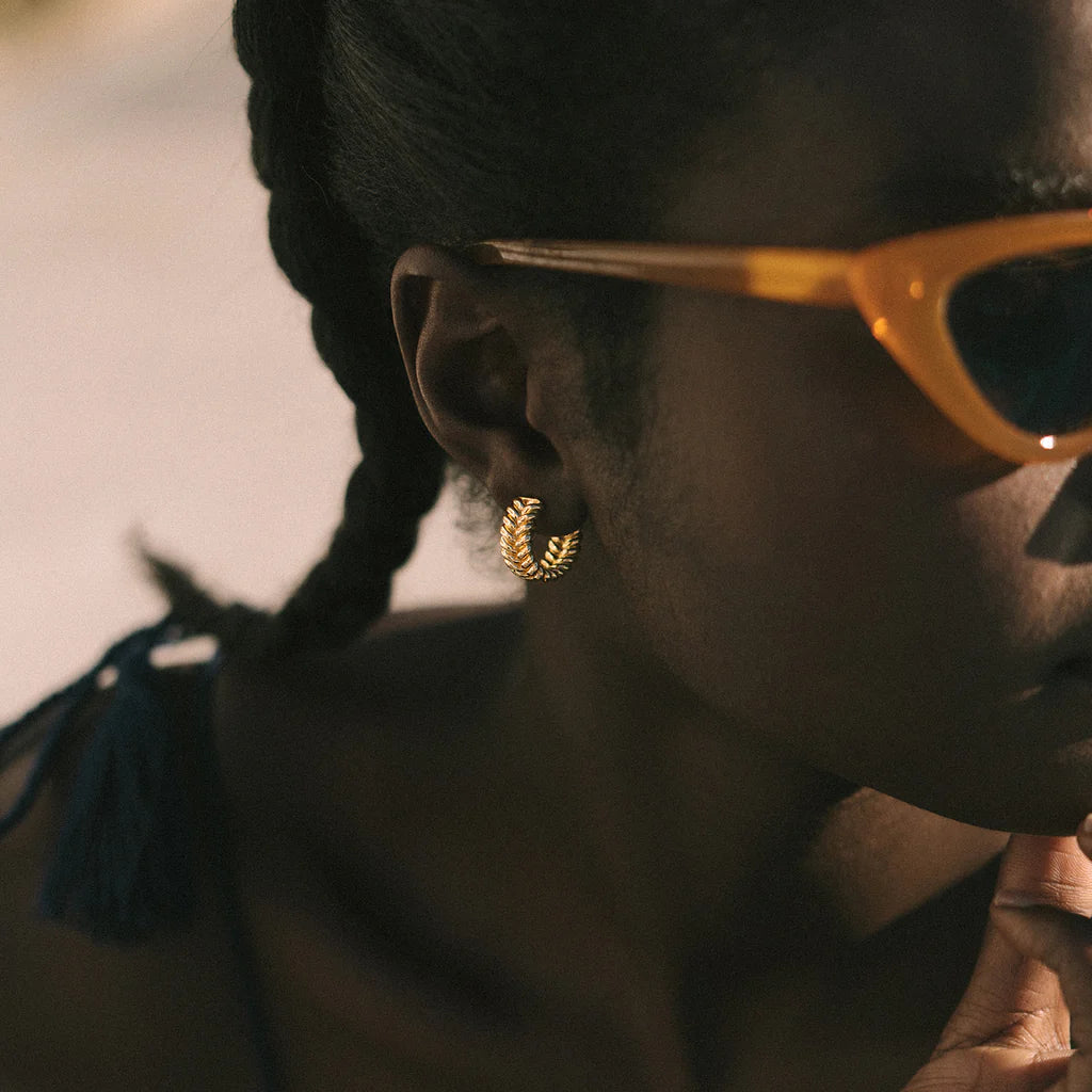 Hoop earrings with twisted leather for a chic and modern boho look-Braided Bold Hoops