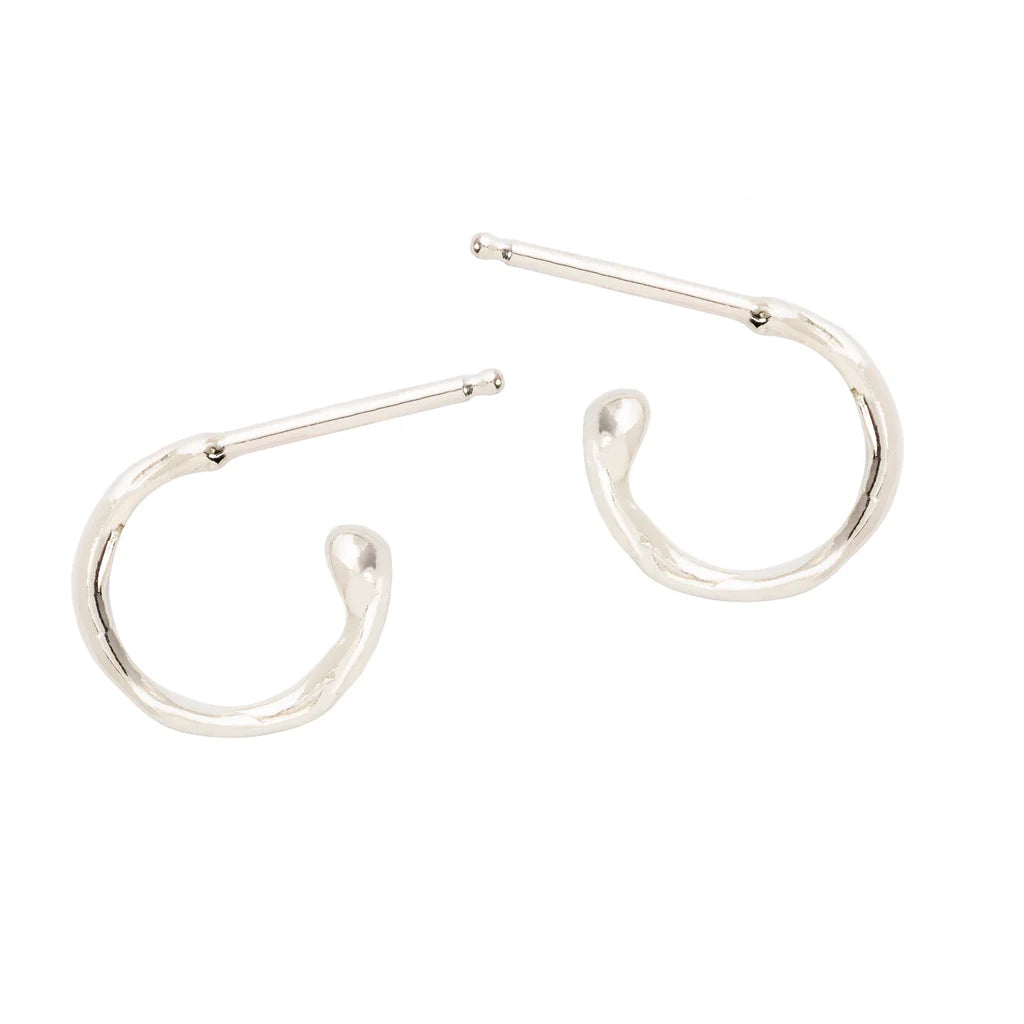 Best hoop earrings with textured silver for a rustic and organic finish-Melt Hoop Earrings