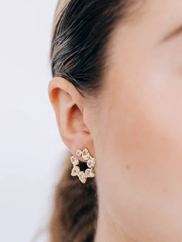 Classic hoop earrings with a thin profile for a sleek and subtle style-Mélia Pear Front to Back Hoops