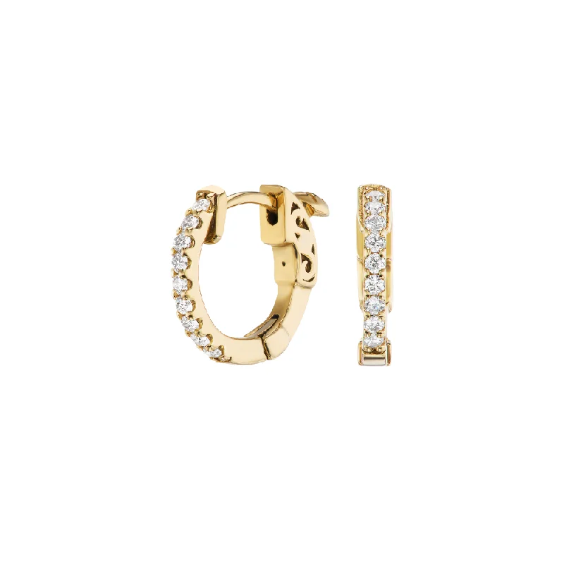 Hoop earrings with textured gold for a refined and sophisticated aesthetic-KRISH Huggies