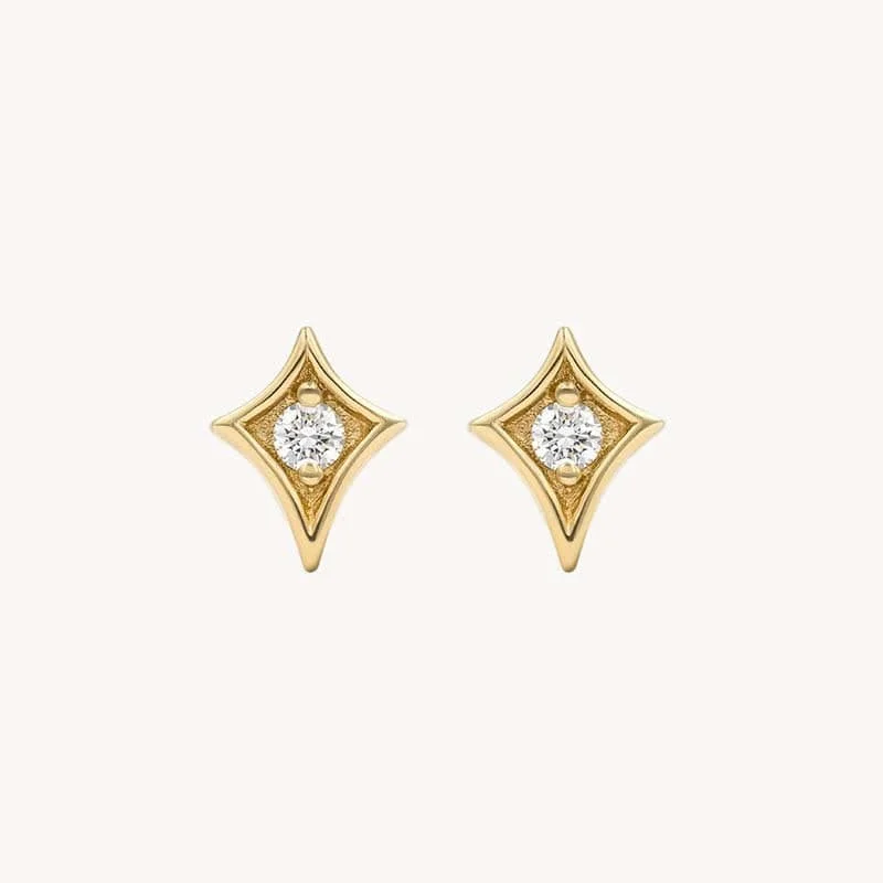 Hoop earrings with textured finishes for a vintage and classic style-North Star Diamond Studs