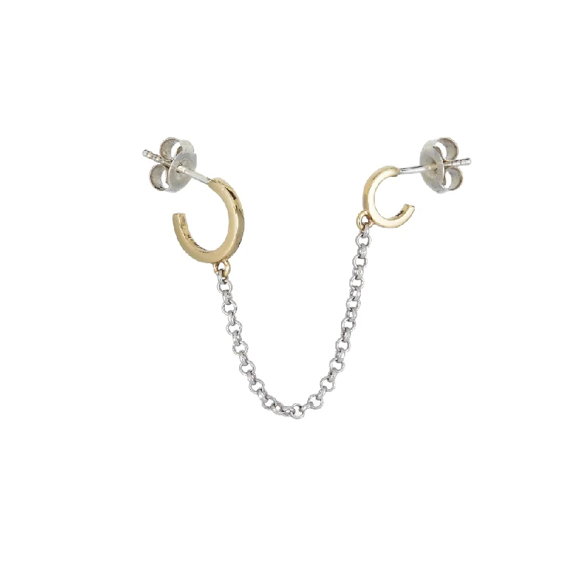 Hoop earrings with circle designs for a classic and timeless shape-ORB TWO TONE HUGGIES