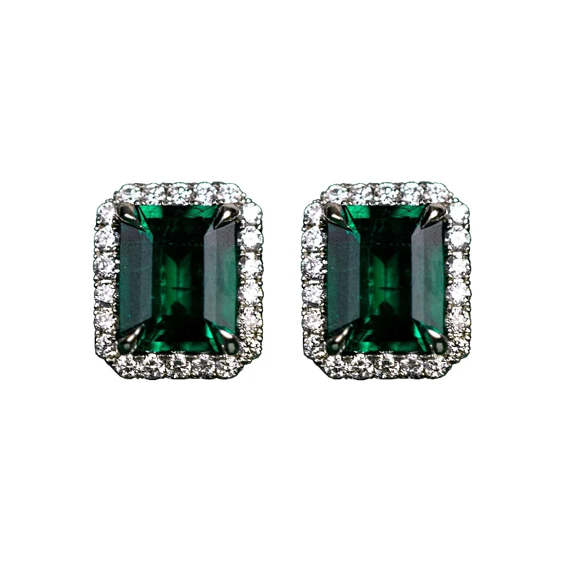 Best hoop earrings with intricate beaded details for a textured, stylish appearance-Custom Designed Emerald and Diamond Earrings